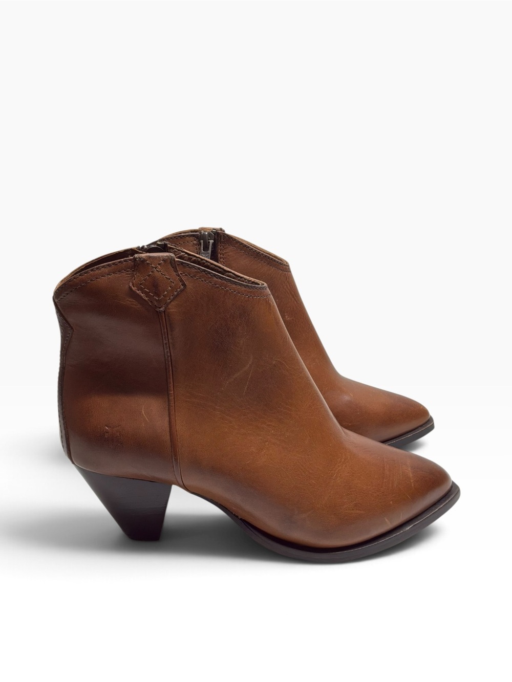Frye Women’s Caramel June Leather Ankle Boots Size 6 B